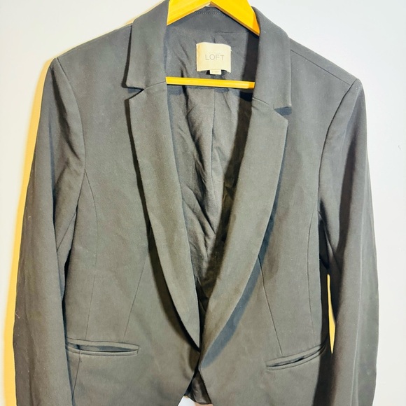 Ann Taylor Loft Classic Career Open Black Blazer women’s size 8 - Picture 2 of 7
